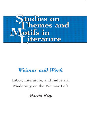 cover image of Weimar and Work